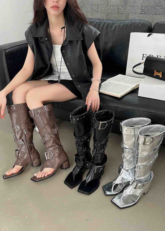 Nova Open-Toe Thong Boots